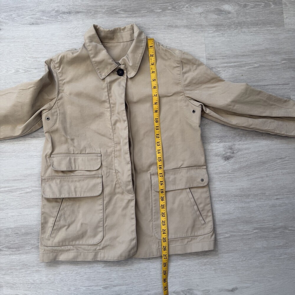 Lacoste Chore Jacket VINTAGE Women's (FR 40) 8 US RARE TONAL LOGO Coat Beige EUC - Picture 15 of 16